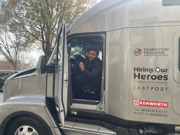 Roehl Transport driver Charles Jones Jr. was named the Transition Trucking: Driving for Excellence Award winner at a ceremony last week, where he received the keys to a brand-new Kenworth T680.