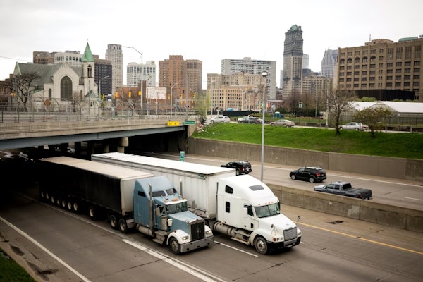 Trucks On Highway Detroit