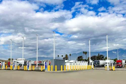 bp pulse's nearly completed medium- and heavy-duty battery-electric truck charging station in Ontario, California.