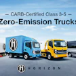 CARB-Certified Zero-Emission Trucks lineup in various colors and sizes