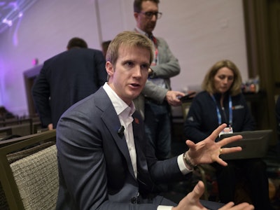 Kodiak's Don Burnette explains the company's agreement with Bosch during a press conference at the 2026 Consumer Electronics Show in Las Vegas.