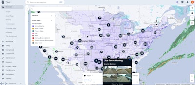 Samsara provides real-time weather overlays and ground-level images to help fleet managers prepare for the winter storm.