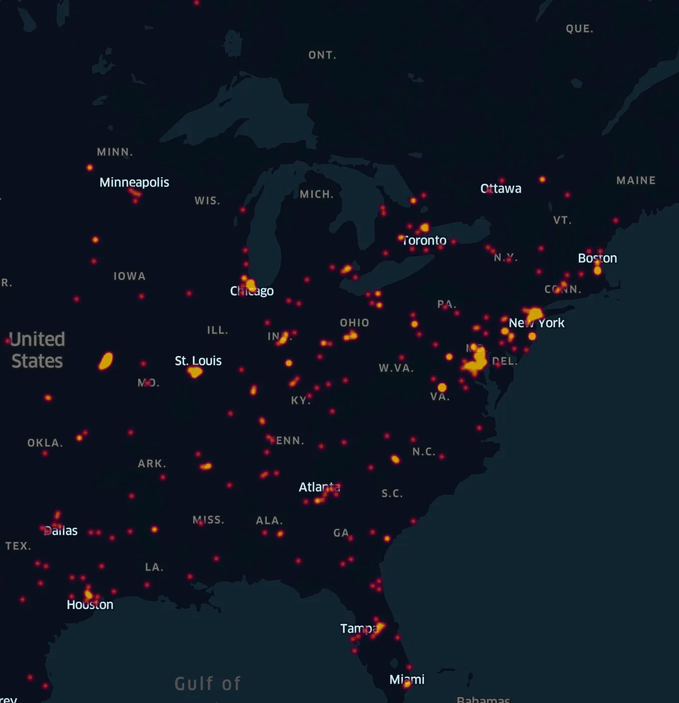 Geotab's real-time weather intelligence illustrates collision hotspots in the U.S. during Winter Storm Fern.
