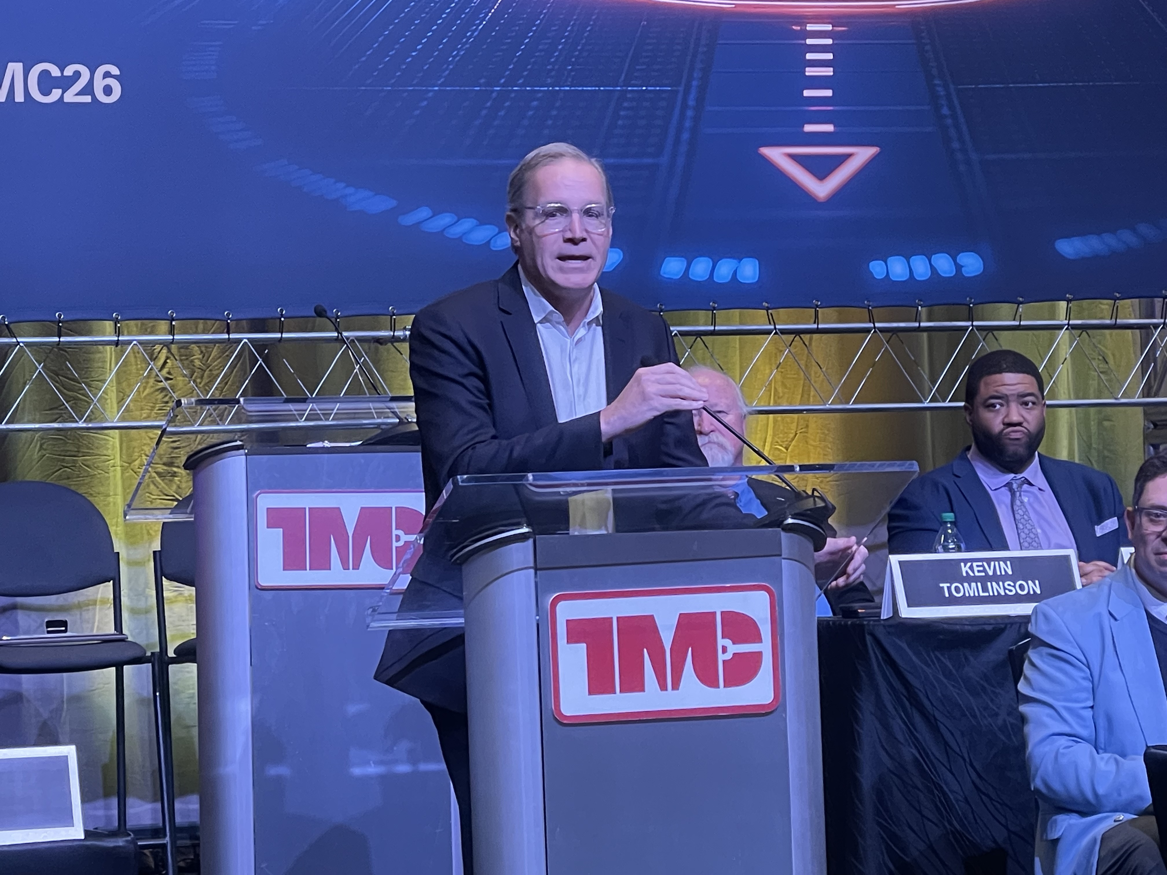 ATA's Chris Spear addresses attendees at the assocations' 2026 Technology & Maintenance Council Annual Meeting in Nashville.