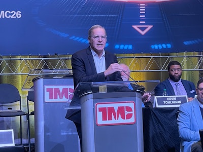 ATA's Chris Spear addresses attendees at the assocations' 2026 Technology & Maintenance Council Annual Meeting in Nashville.