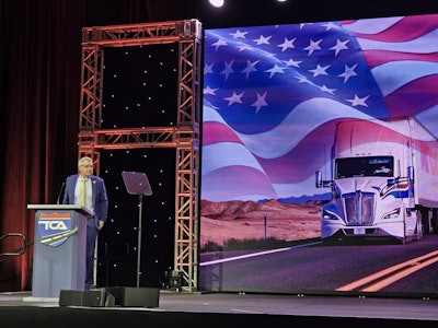 FMCSA Administrator Derek Barrs speaks at TCA Truckload 2026.