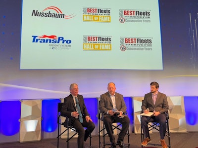 Mark Murrell, president, CarriersEdge; Michael Frolick, director of safety and compliance, TransPro Freight Systems; and Rick Schmidt, senior director of HR & safety, Nussbaum Transportation.