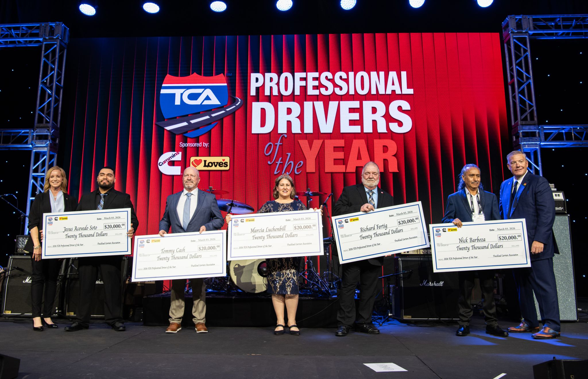 Five truck drivers have been named 2026 TCA Professional Drivers of the Year.