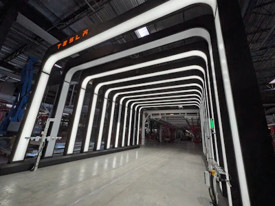 The Tesla Semi production line in Nevada.