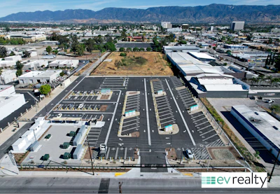 EV Realty's flagship Powered Properties truck charging hub, located strategically in San Bernardino, is capable of serving 200+ MHD trucks per day.