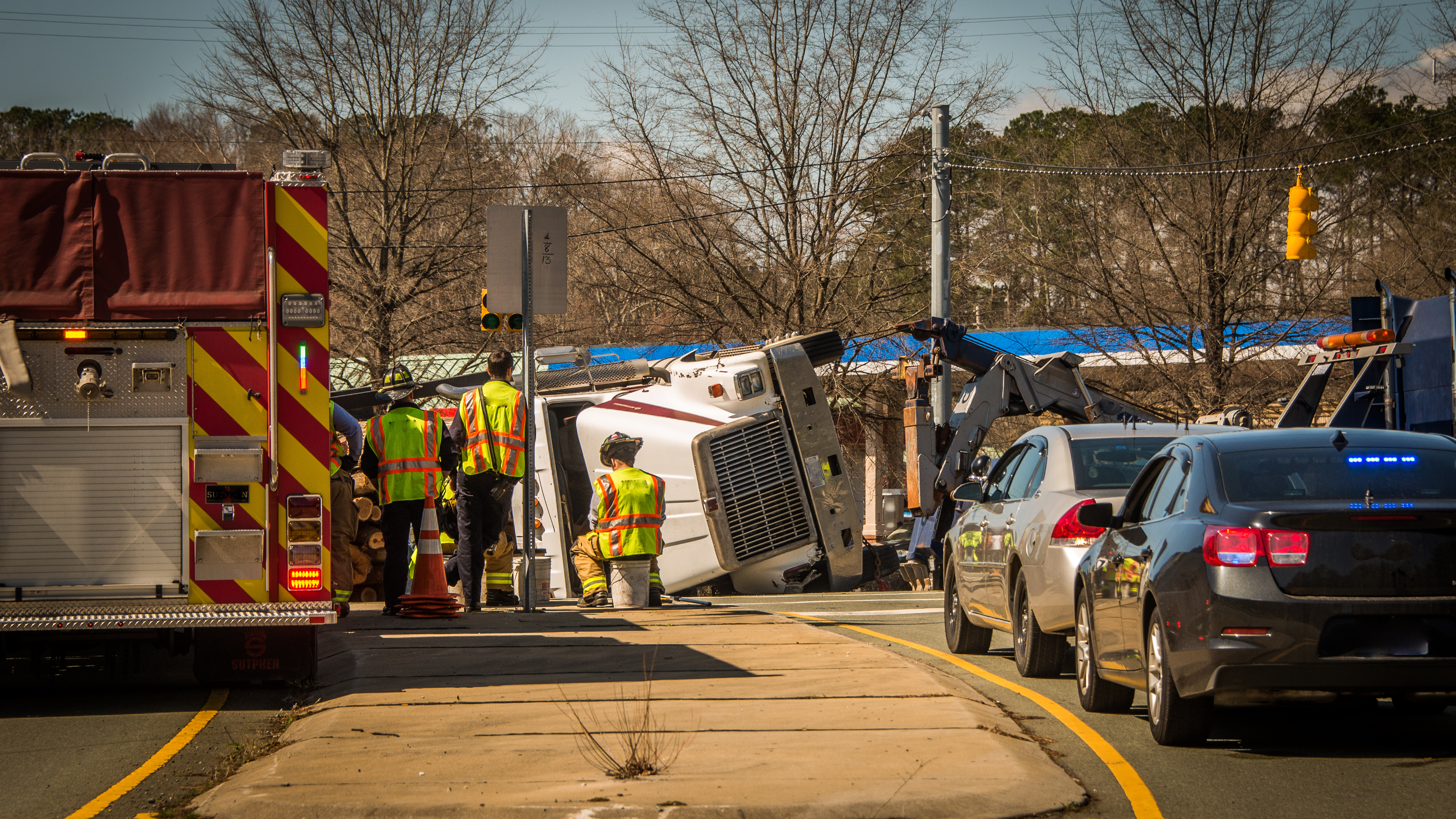 Truck Crash Police Adobe Stock 187695378