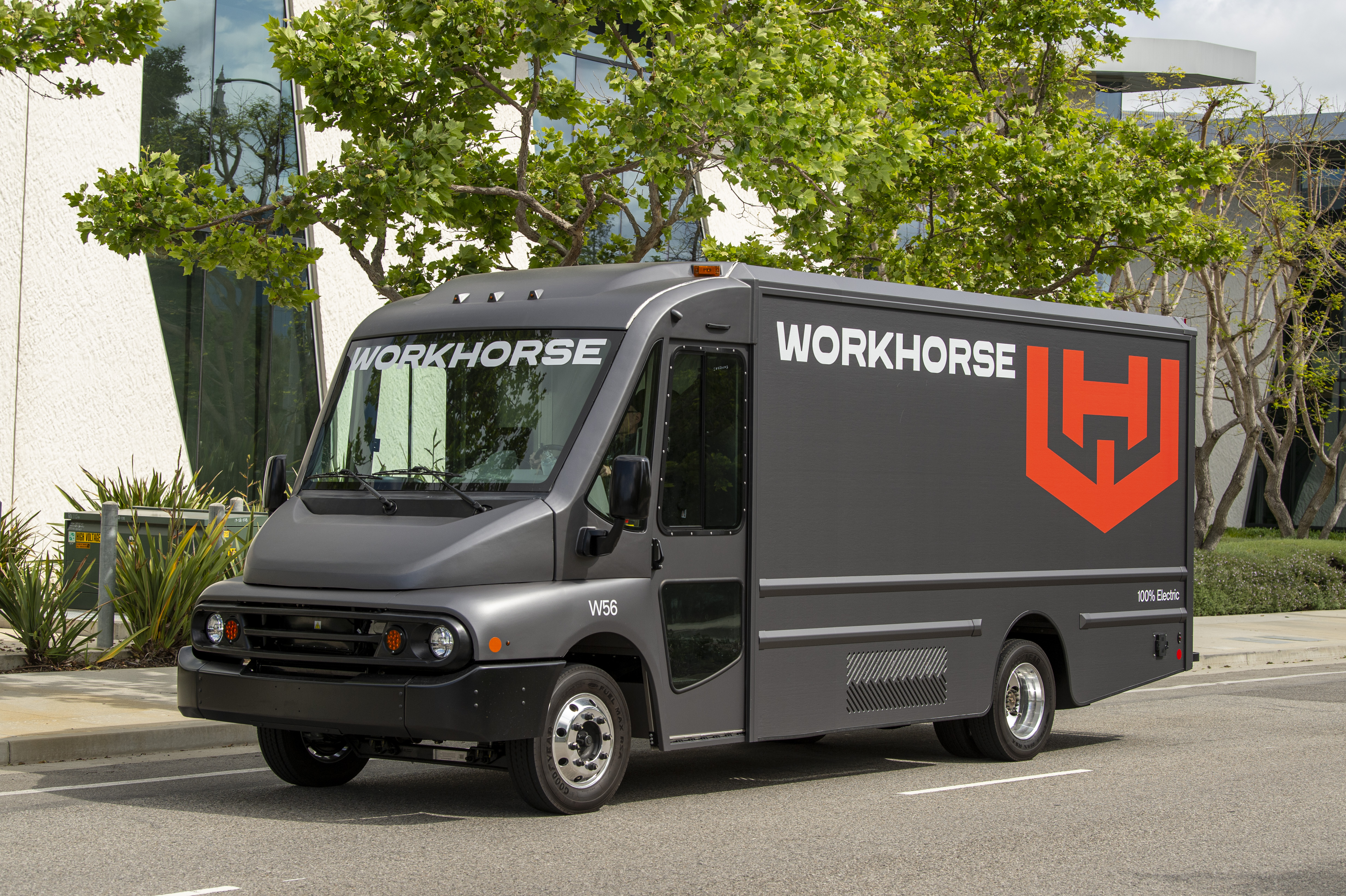 The Workhorse W56 battery-electric step van.