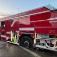 Boulder Fire-Rescue electric emergency response vehicle parked at sunset with equipment visible