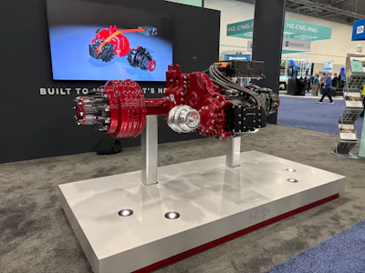 Hendrickson's new two-in-one drive axle and electric axle on display at ACT Expo 2026.