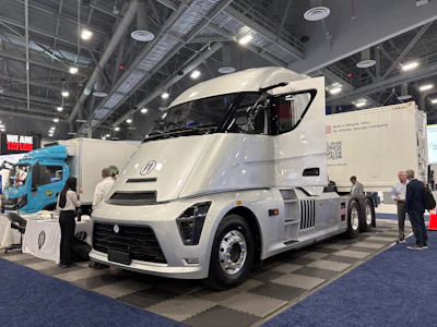 Horizon Motor's battery-electric Class 8 semi, a direct rival to the Tesla Semi, on display at ACT Expo 2026.