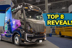 A Hyroad Energy-liveried Nikola FCEV Class 8 semi on display at ACT Expo 2026.