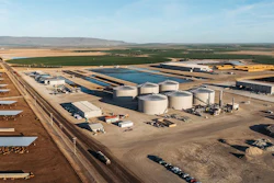 An aerial view of Clean Energy's East Valley Cattle RNG facility.