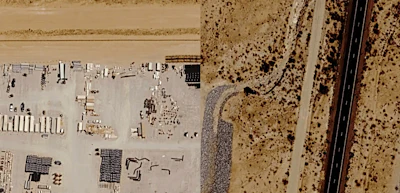 These are satellite images Class8 uses to validate its methodology. Both locations saw significant weight come off a trailer. On the left, a regular depot in El Paso, Texas, doesn't raise any eyebrows, but this empty section of road in Kingman, Arizona, raised a big red flag.