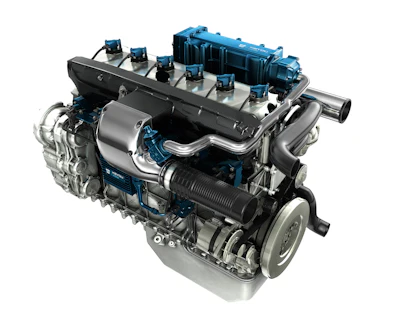 Daimler Trucks' 12.8-liter platform converted to operate on hydrogen using proprietary 'KEYOU-inside' technology.