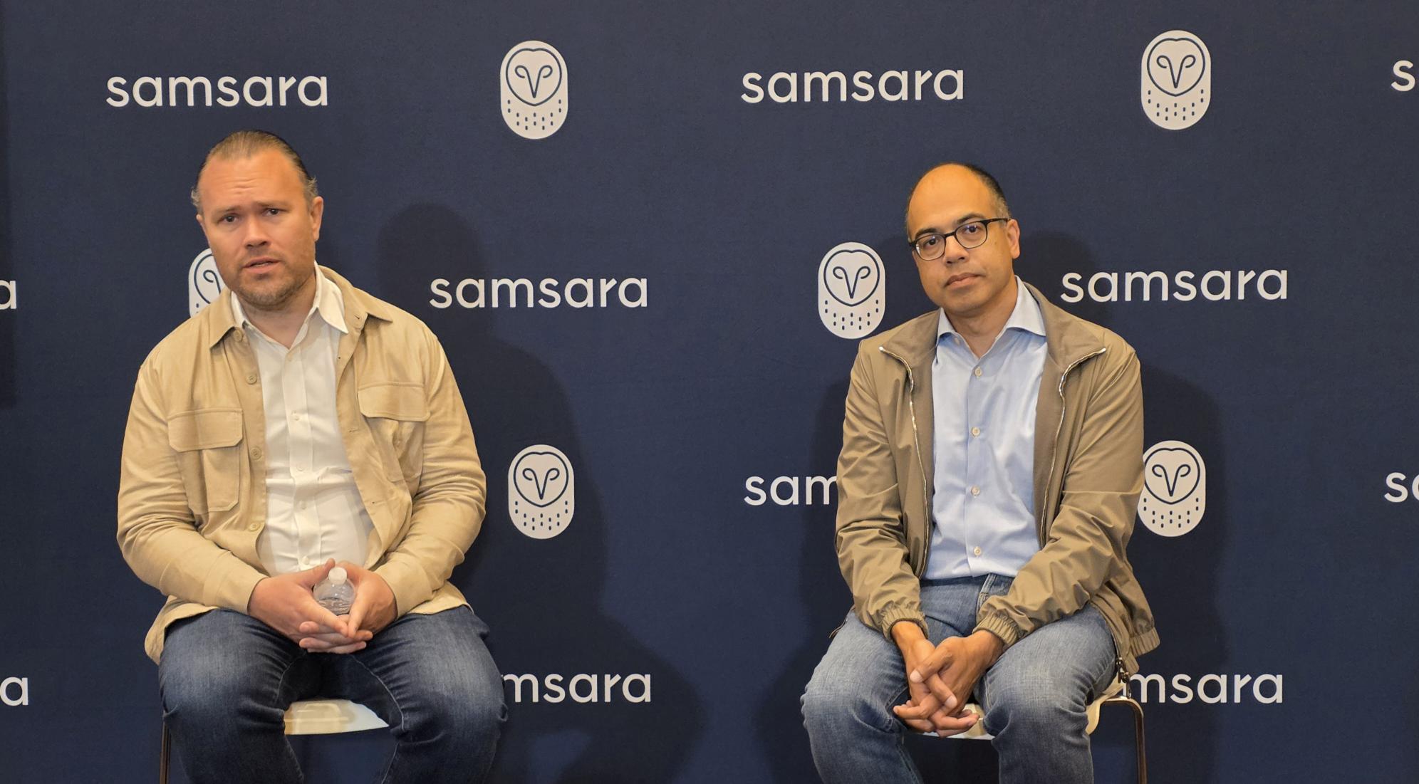 Samsara Chief Product Officer Johan Land and Samsara CEO Sanjit Biswas