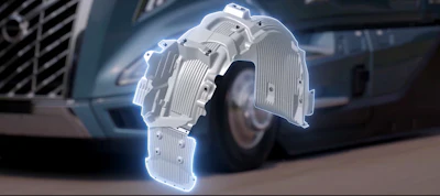 Volvo Trucks uses 75% recycled plastic on the splash shield.