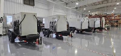 Several examples of the new Xos 2.5 MWh Power Hub.