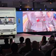 Samsara Head of Safety Arpan Podduturi demonstrates new two-way, in-cab communication at Samsara Beyond.
