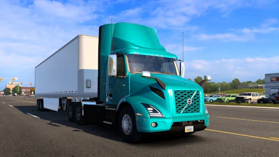 The Volvo VNR Electric as it appears in American Truck Simulator.